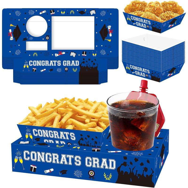 36Pcs Christmas Movie Night Snack Trays Candy Popcorn French Fries Snack Trays Christmas Movie Boxes for Snacks Tray Xmas Party Supplies Circus Cup