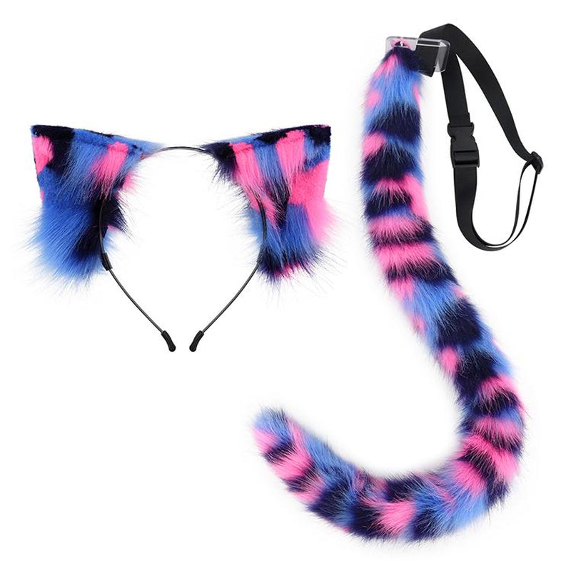 Halloween Cosplay Set - 2-Piece Soft Furry Ears Headband + Plush Tail, Cute Party Costume Accessories for Women and Girls