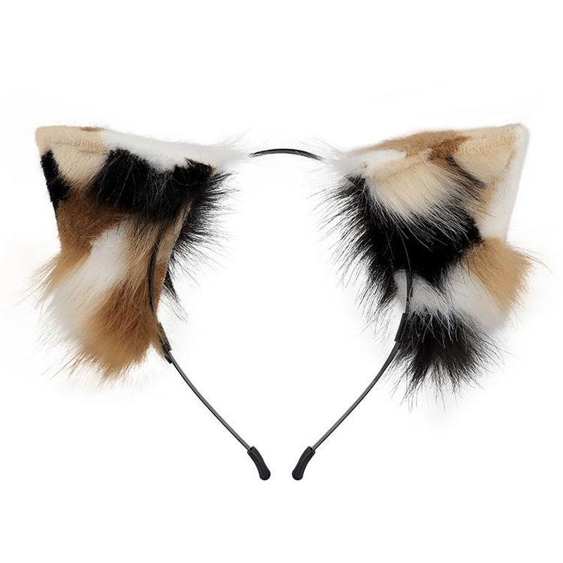 Halloween Cosplay Set - 2-Piece Soft Furry Ears Headband + Plush Tail, Cute Party Costume Accessories for Women and Girls