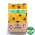 Classic Set of 3 L, M, S Beeswax Food Wraps | Bee Happy