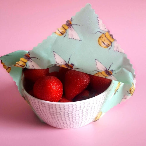 Classic Set of 3 L, M, S Beeswax Food Wraps | Bee Happy