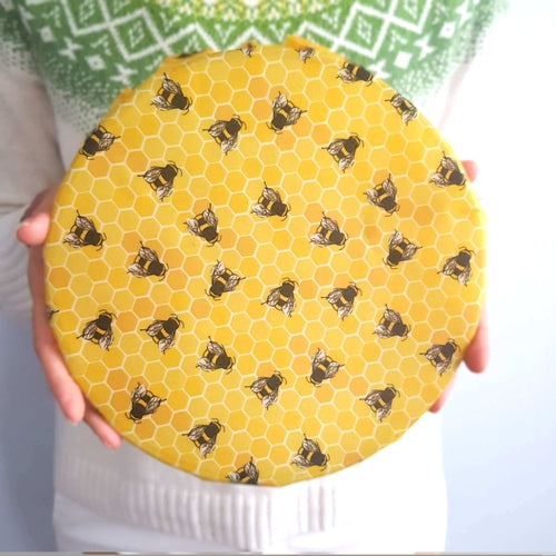 Classic Set of 3 L, M, S Beeswax Food Wraps | Bee Happy