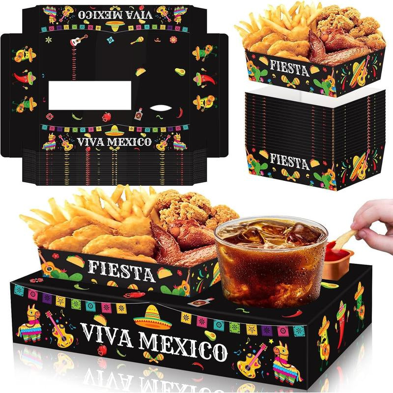 36Pcs Christmas Movie Night Snack Trays Candy Popcorn French Fries Snack Trays Christmas Movie Boxes for Snacks Tray Xmas Party Supplies Circus Cup